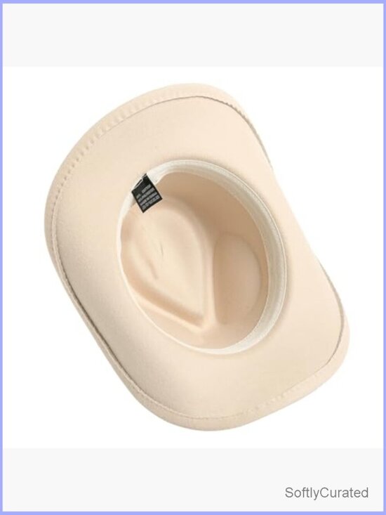 Felt Wide Brim Western Cowboy Hat with Adjustable Buckle Strap for Costume & main image 7